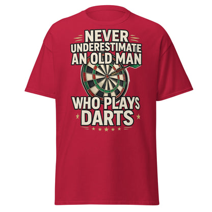 Old Man Darts T-Shirt - Funny Dart Player Gift - Cardinal - T-Shirts Online