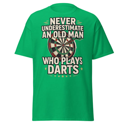 Old Man Darts T-Shirt - Funny Dart Player Gift - Irish Green - T-Shirts Online