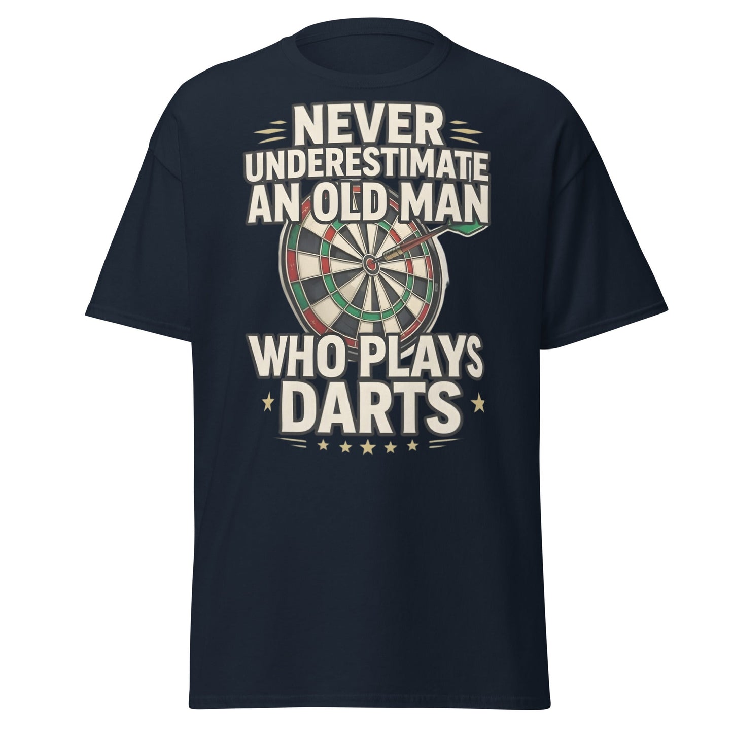 Old Man Darts T-Shirt - Funny Dart Player Gift - Navy - T-Shirts Online