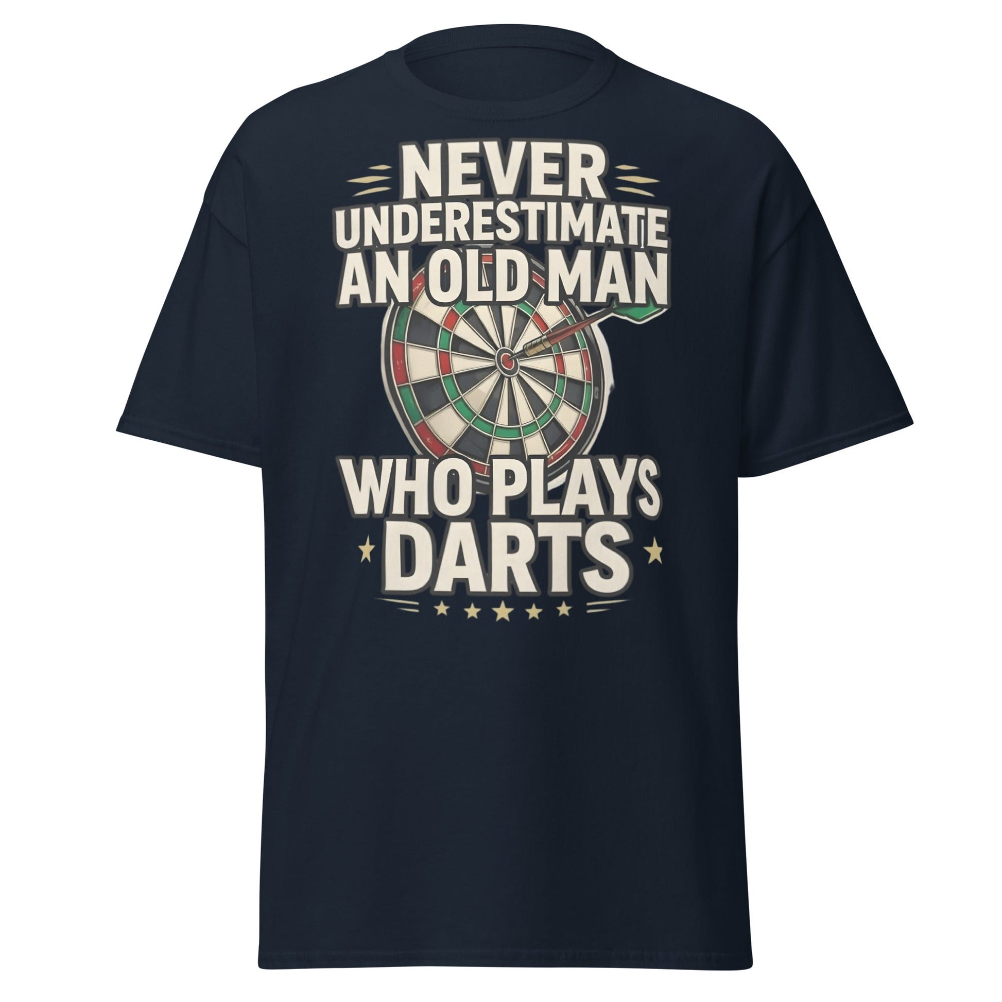 Old Man Darts T-Shirt - Funny Dart Player Gift - Navy - T-Shirts Online