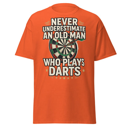 Old Man Darts T-Shirt - Funny Dart Player Gift - Orange - T-Shirts Online