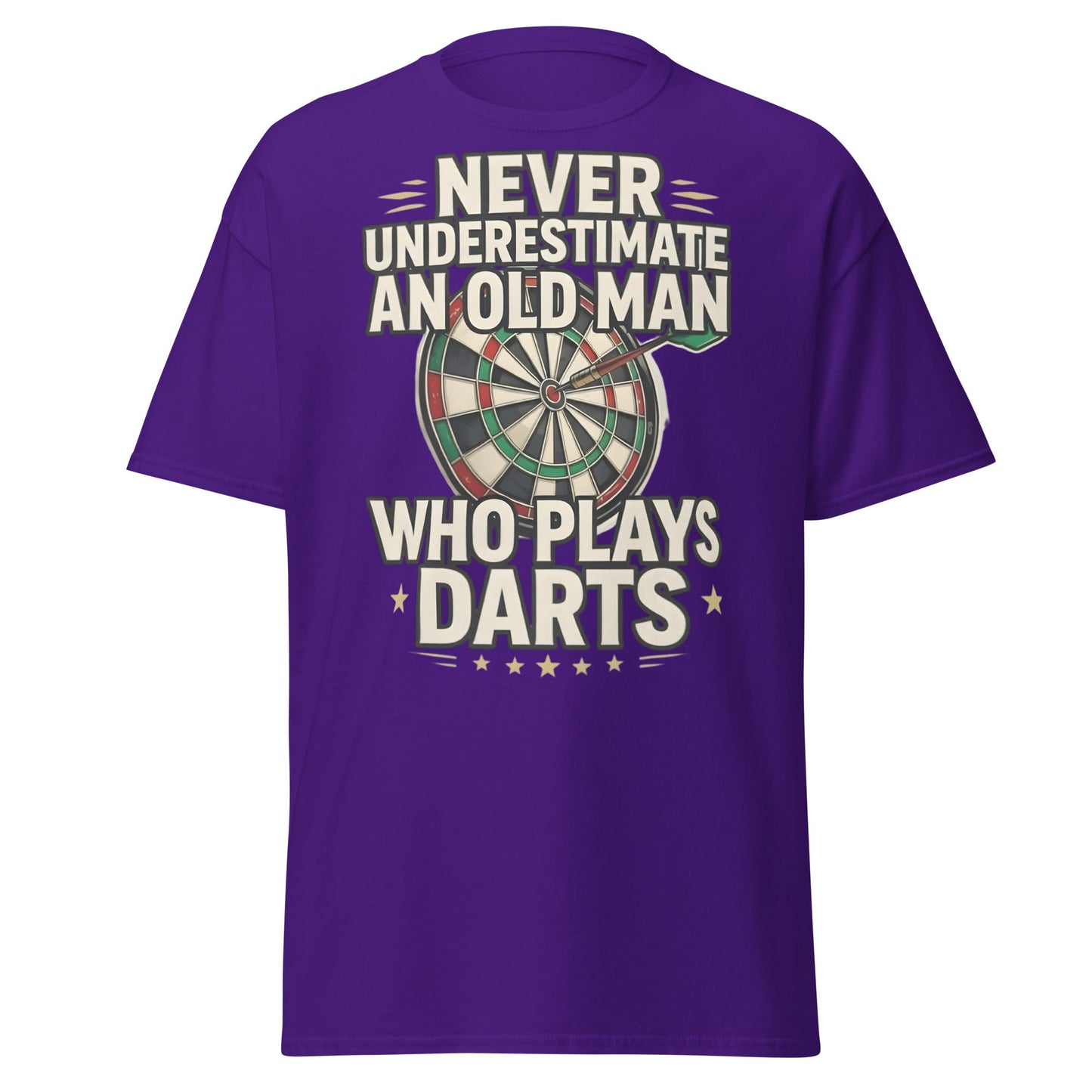Old Man Darts T-Shirt - Funny Dart Player Gift - Purple - T-Shirts Online