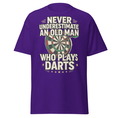 Old Man Darts T-Shirt - Funny Dart Player Gift - Purple - T-Shirts Online