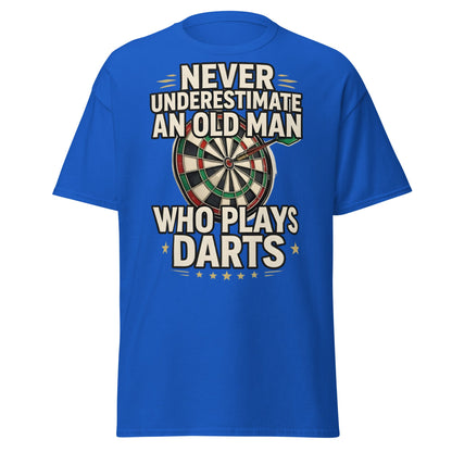 Old Man Darts T-Shirt - Funny Dart Player Gift - Royal - T-Shirts Online