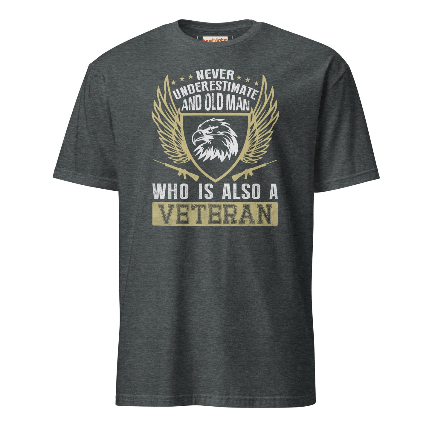 Old Veteran T-Shirt | Armed Forces T-Shirt - Dark Heather - T-Shirts Online