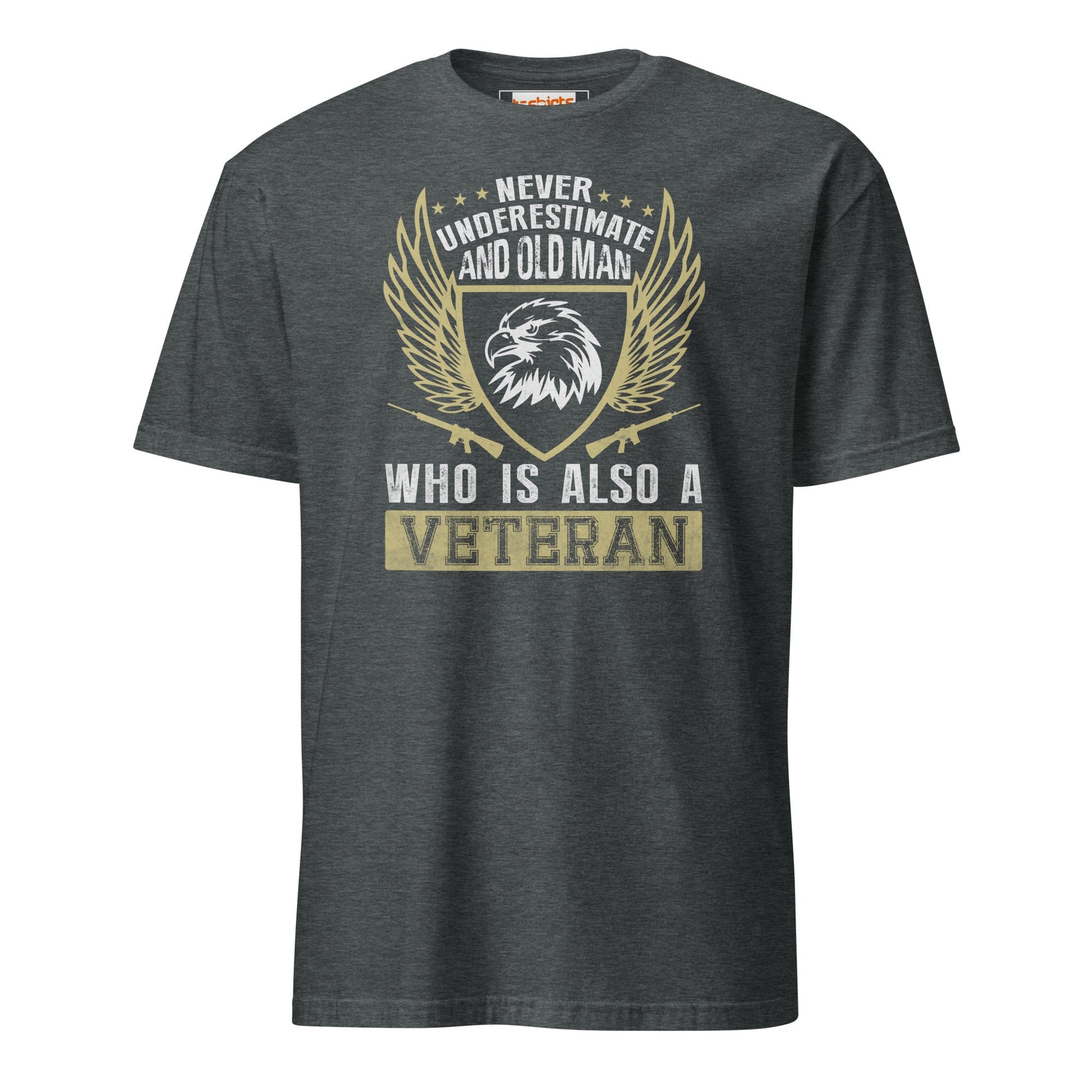 Old Veteran T-Shirt | Armed Forces T-Shirt - Dark Heather - T-Shirts Online