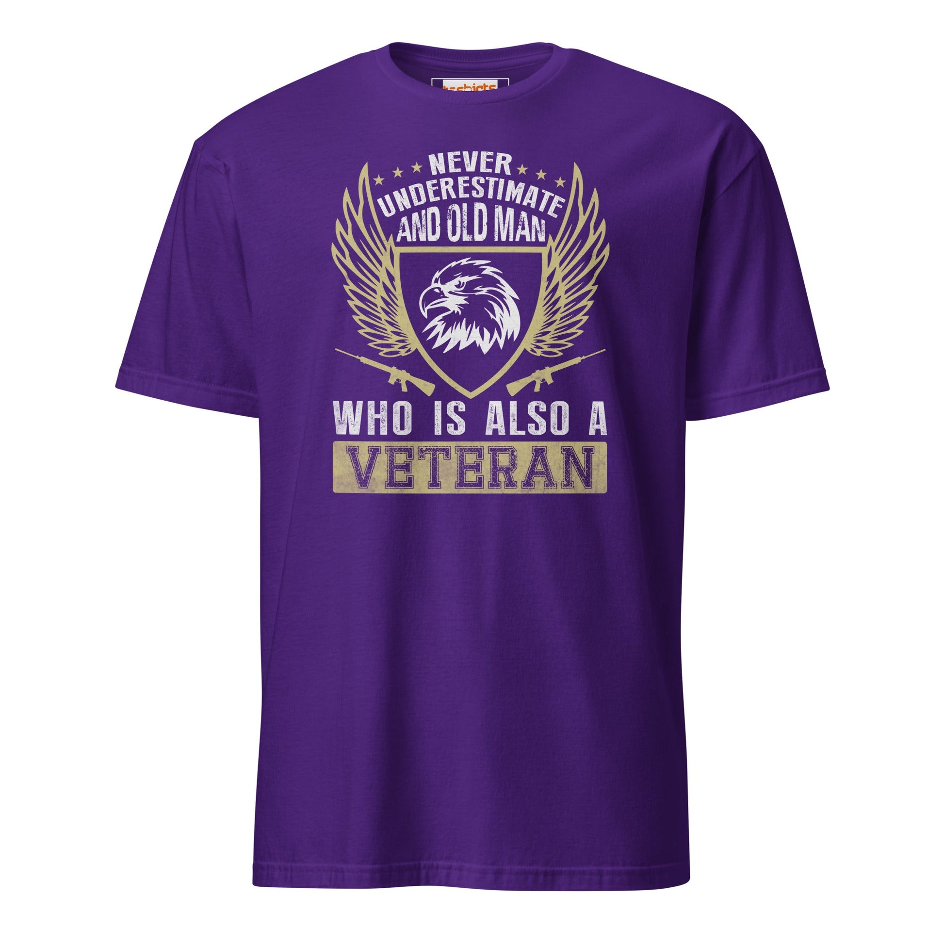 Old Veteran T-Shirt | Armed Forces T-Shirt - Purple - T-Shirts Online