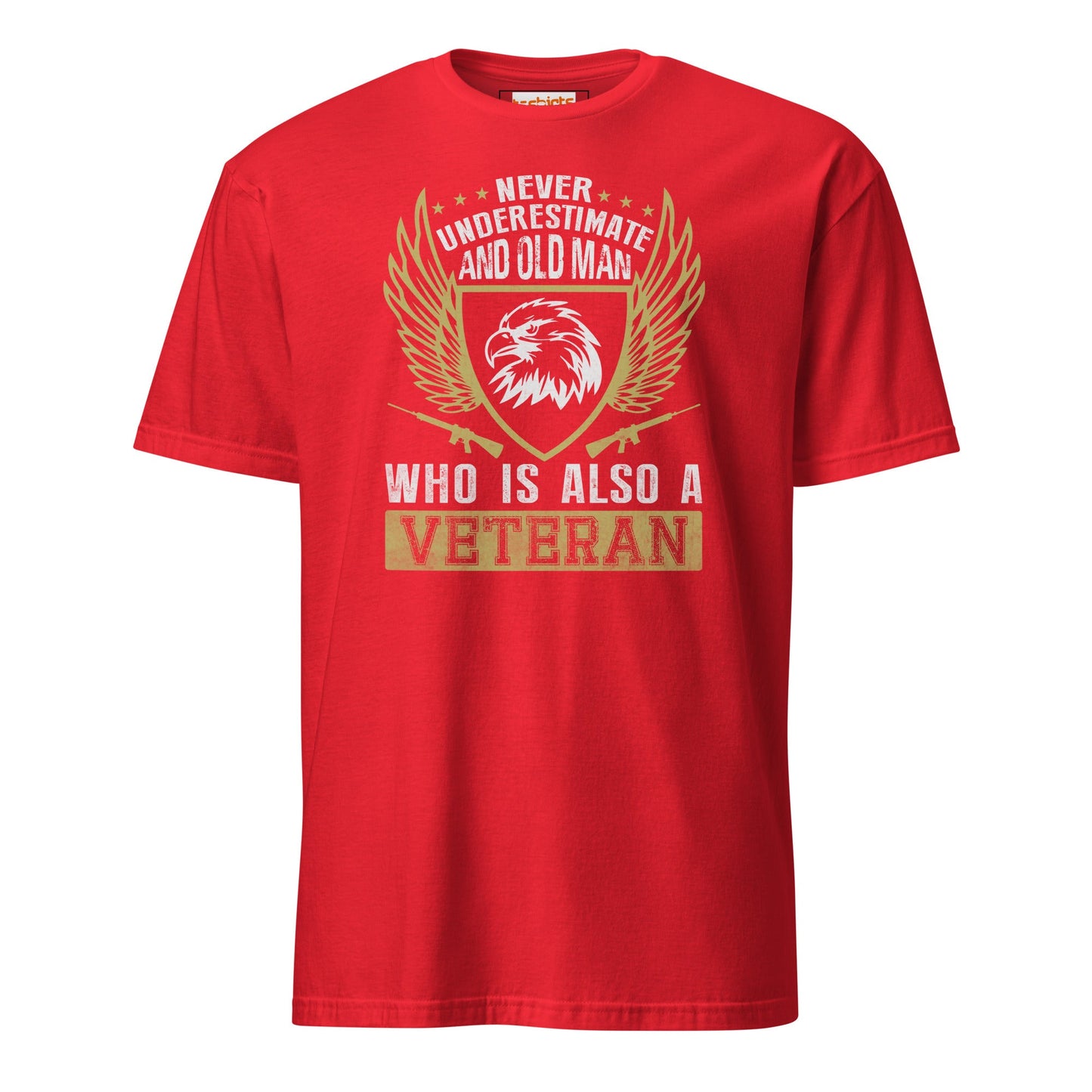 Old Veteran T-Shirt | Armed Forces T-Shirt - Red - T-Shirts Online