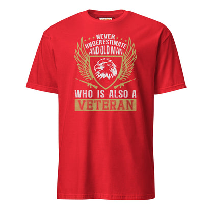 Old Veteran T-Shirt | Armed Forces T-Shirt - Red - T-Shirts Online