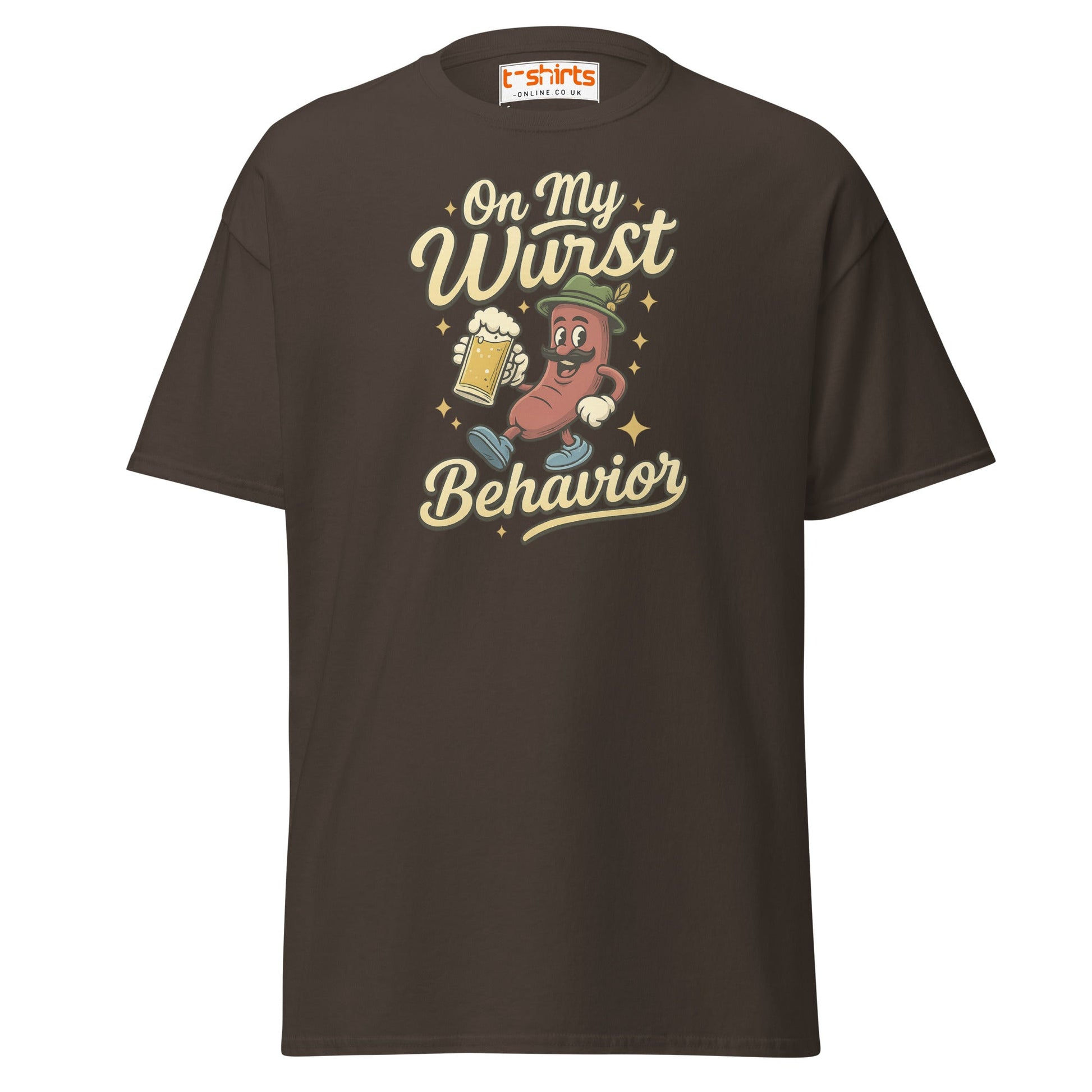 On My Wurst Behavior Tee – Funny Oktoberfest Shirt - Dark Chocolate - T-Shirts Online