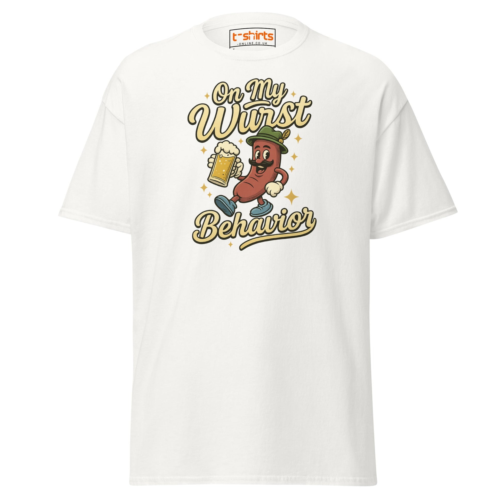 On My Wurst Behavior Tee – Funny Oktoberfest Shirt - White - T-Shirts Online