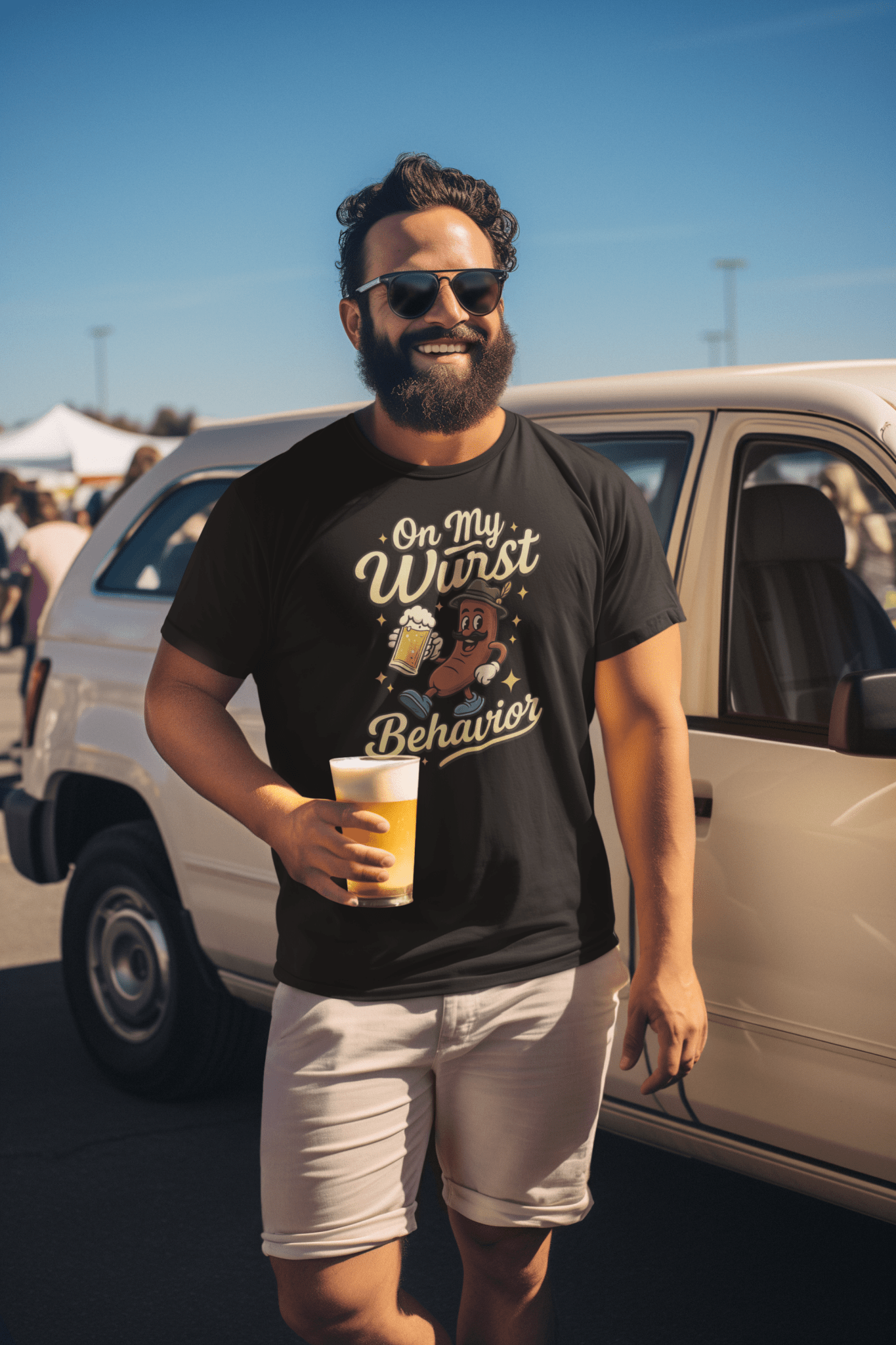 On My Wurst Behavior Tee – Funny Oktoberfest Shirt - White - T-Shirts Online