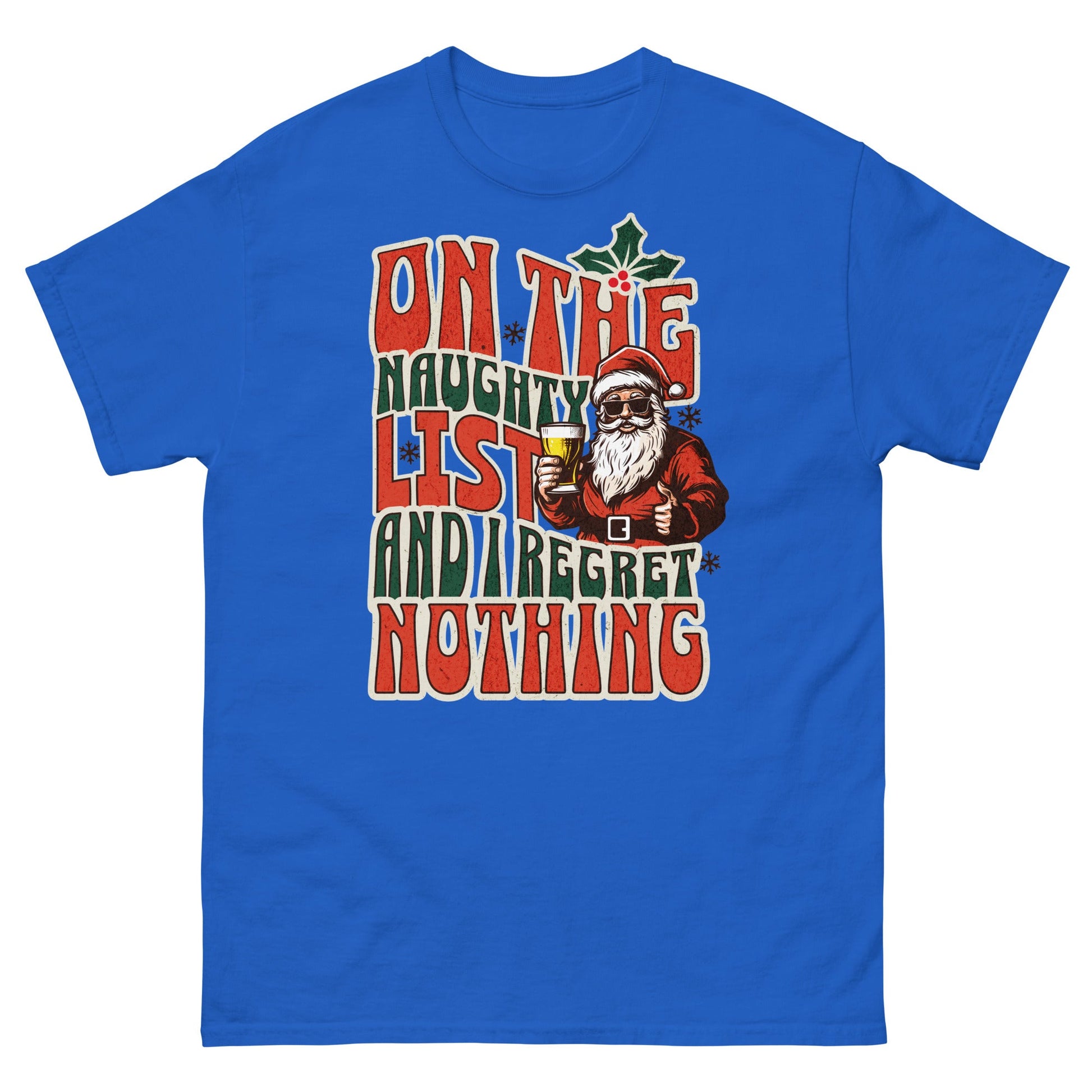 On The Naughty List | Christmas T-Shirt - Royal - T-Shirts Online