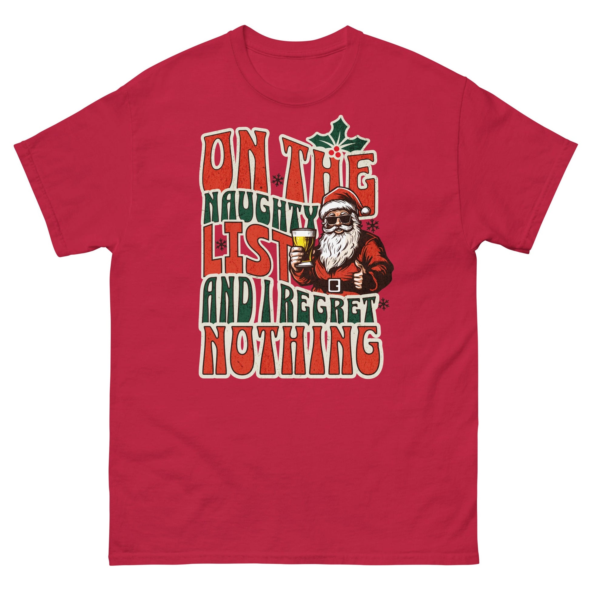 On The Naughty List | Christmas T-Shirt - Cardinal - T-Shirts Online
