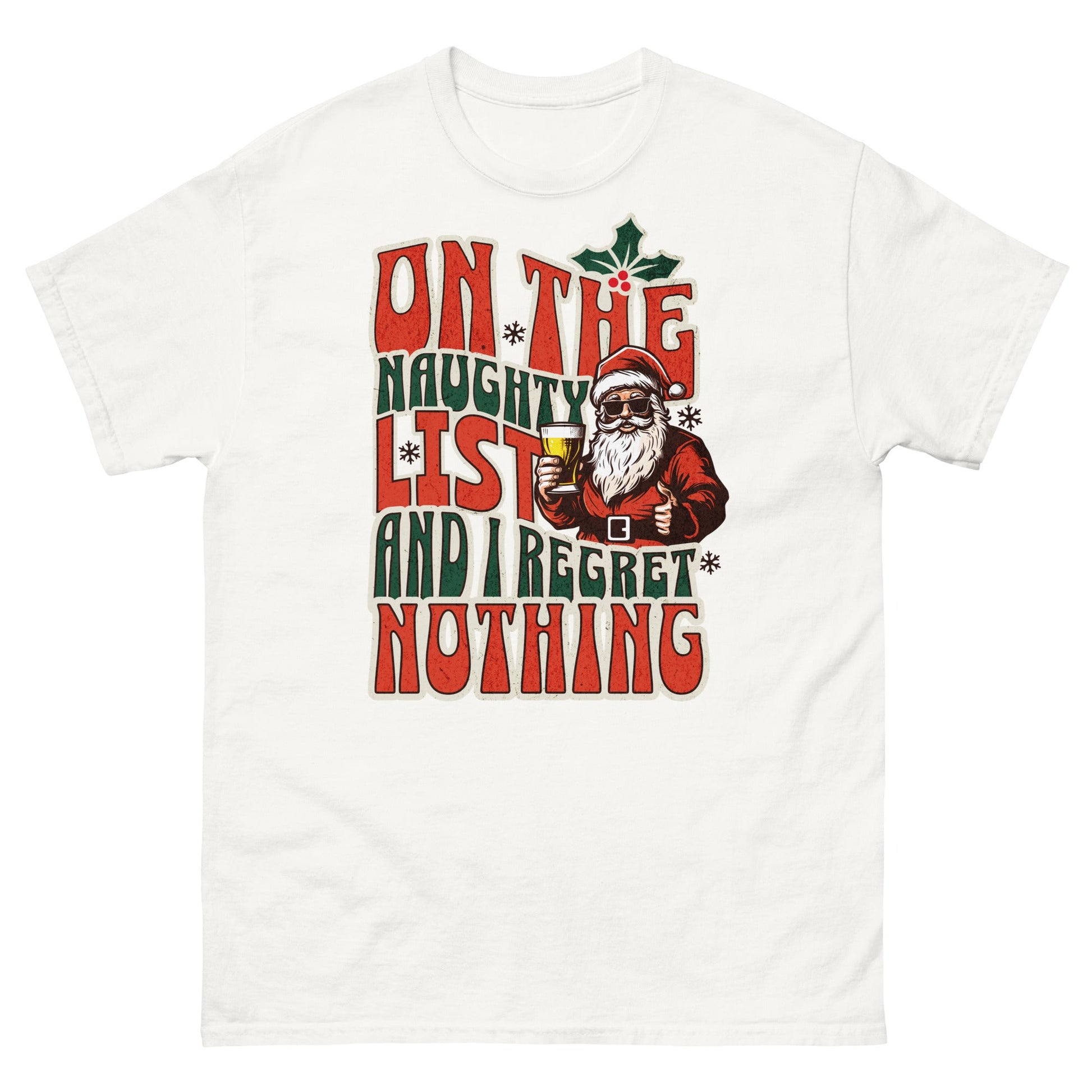 On The Naughty List | Christmas T-Shirt - White - T-Shirts Online