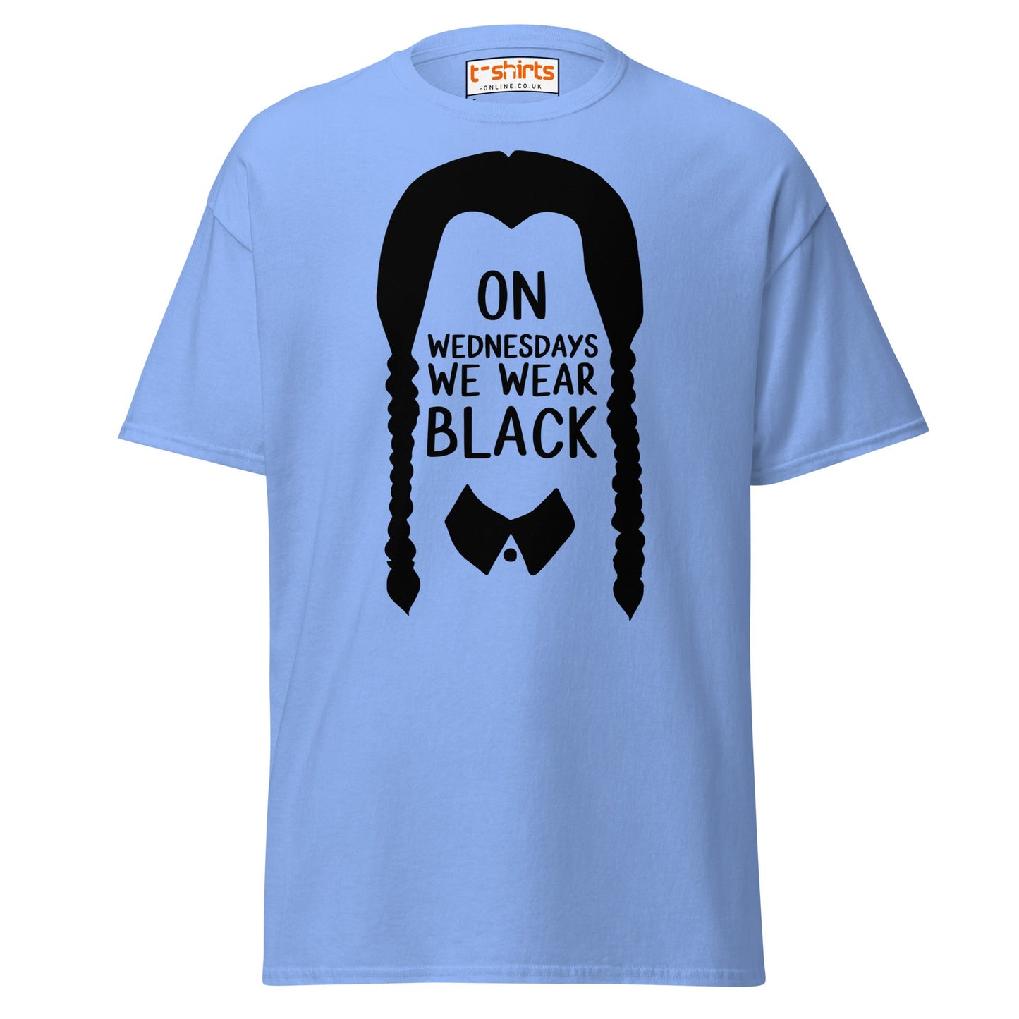 On Wednesdays We Wear Black T-Shirt - Carolina Blue - T-Shirts Online