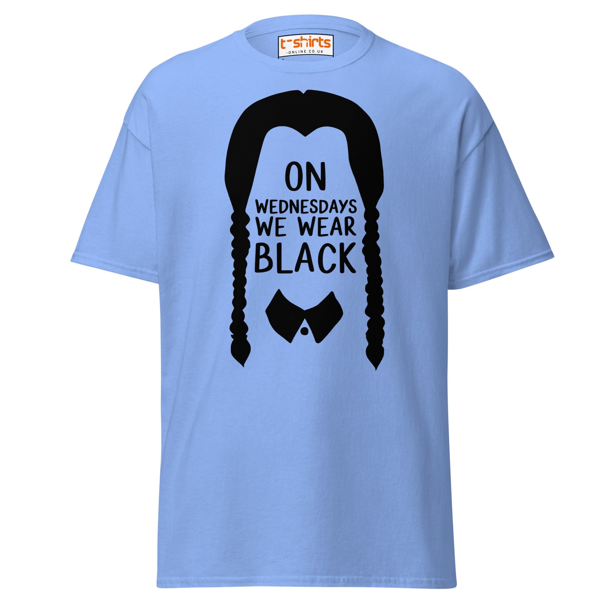 On Wednesdays We Wear Black T-Shirt - Carolina Blue - T-Shirts Online