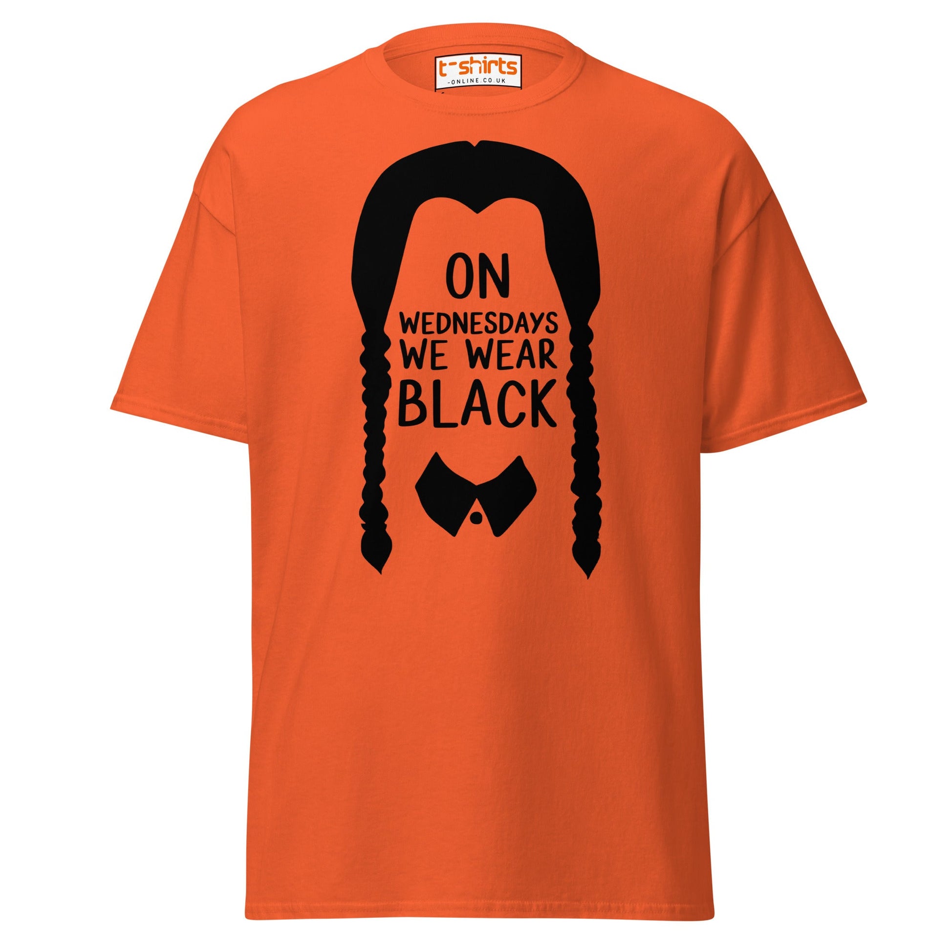 On Wednesdays We Wear Black T-Shirt - Orange - T-Shirts Online