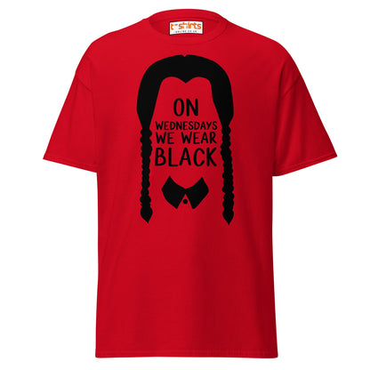 On Wednesdays We Wear Black T-Shirt - Red - T-Shirts Online