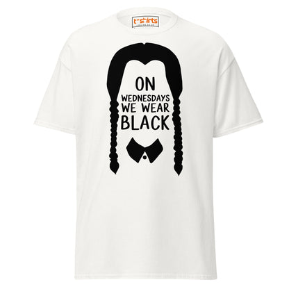 On Wednesdays We Wear Black T-Shirt - White - T-Shirts Online
