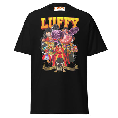 One Piece Luffy T-Shirt | Straw Hat Pirates Anime Tee - Black - T-Shirts Online