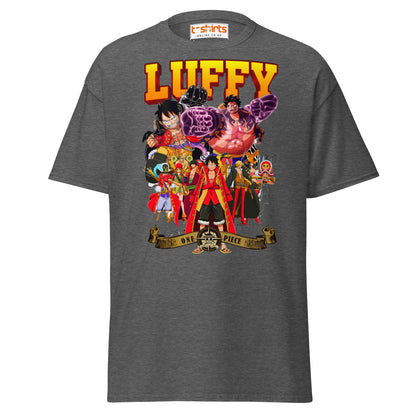 One Piece Luffy T-Shirt | Straw Hat Pirates Anime Tee - Dark Heather - T-Shirts Online