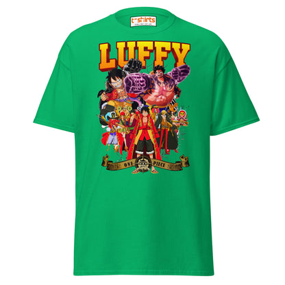 One Piece Luffy T-Shirt | Straw Hat Pirates Anime Tee - Irish Green - T-Shirts Online