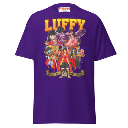 One Piece Luffy T-Shirt | Straw Hat Pirates Anime Tee - Purple - T-Shirts Online