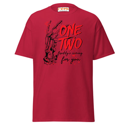 One Two Horror T-Shirt | Bloody Splatter Halloween Tee - Cardinal - T-Shirts Online