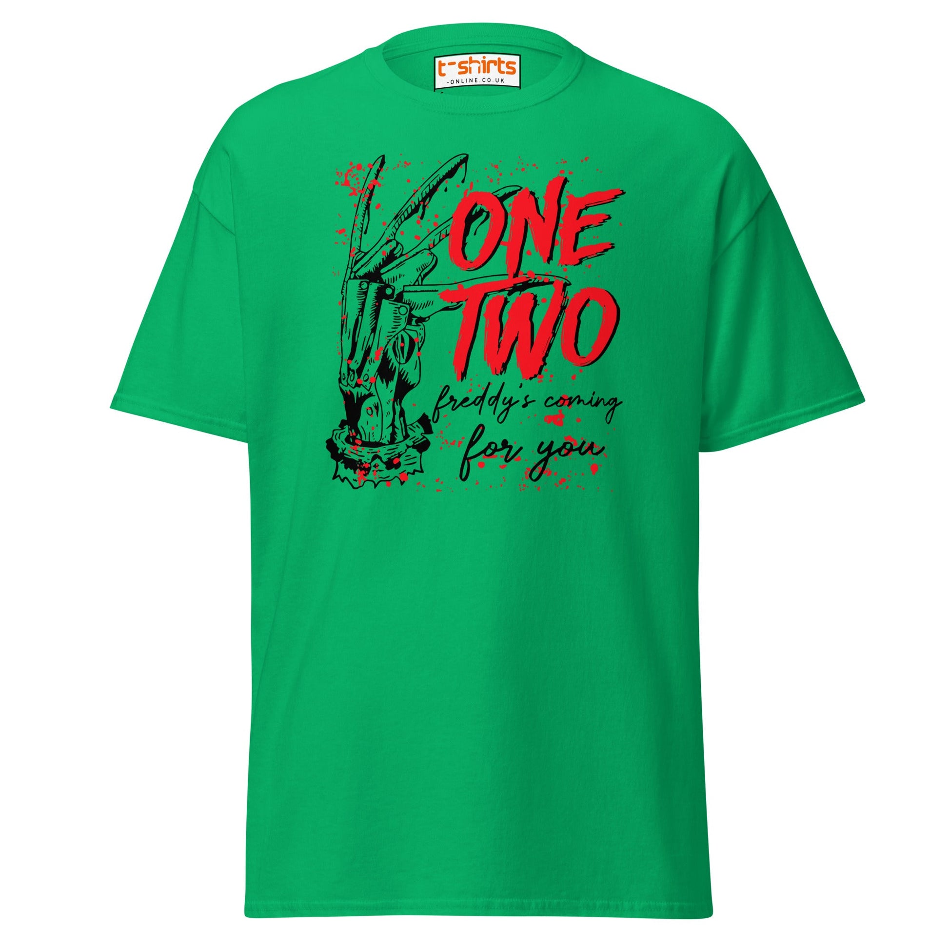 One Two Horror T-Shirt | Bloody Splatter Halloween Tee - Irish Green - T-Shirts Online