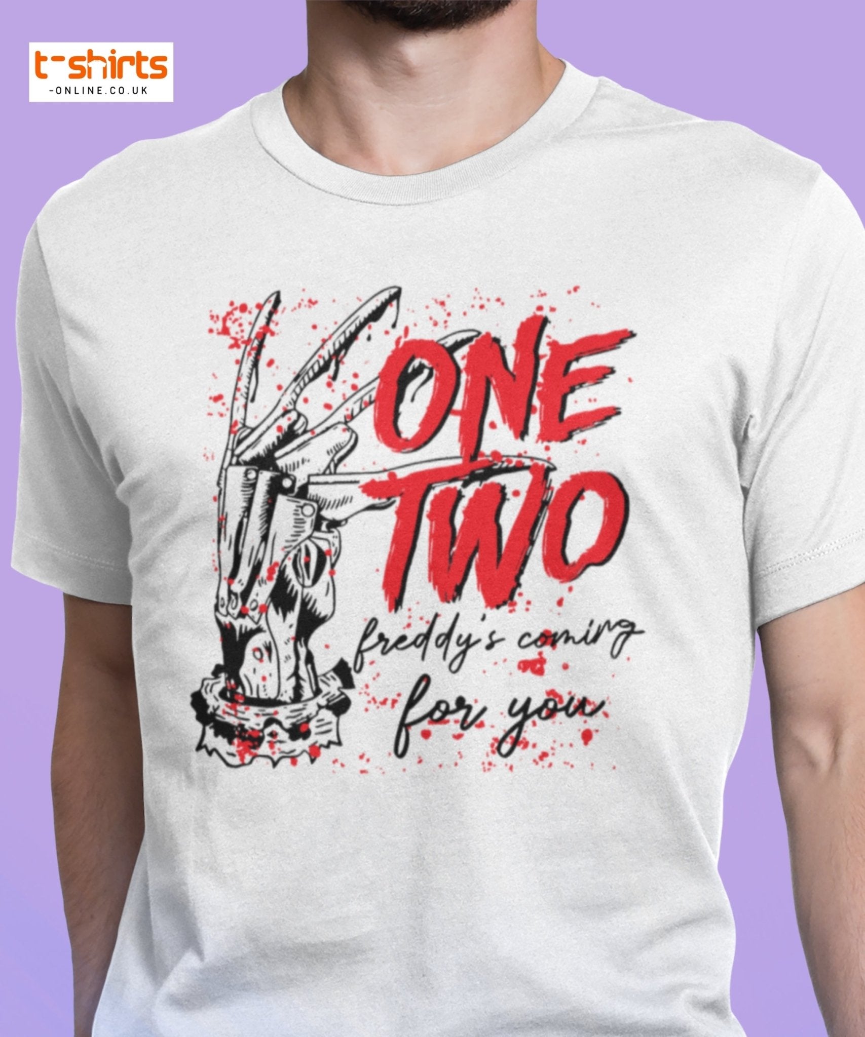 One Two Horror T-Shirt | Bloody Splatter Halloween Tee - Red - T-Shirts Online