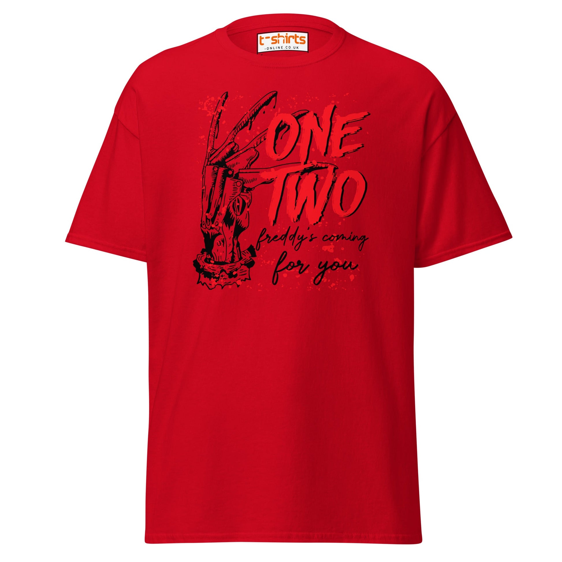 One Two Horror T-Shirt | Bloody Splatter Halloween Tee - Red - T-Shirts Online