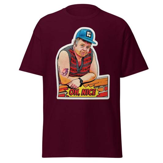 Onslow "Oh, Nice" Funny T-Shirt – Keeping Up Appearances Tee - Maroon - T-Shirts Online