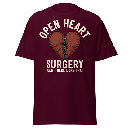 Open Heart Surgery Survivor T-Shirt - Recovery Gift Tee - Maroon - T-Shirts Online