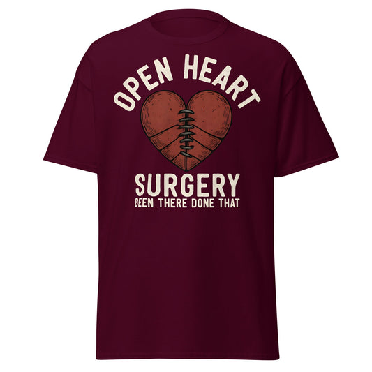 Open Heart Surgery Survivor T-Shirt - Recovery Gift Tee - Maroon - T-Shirts Online
