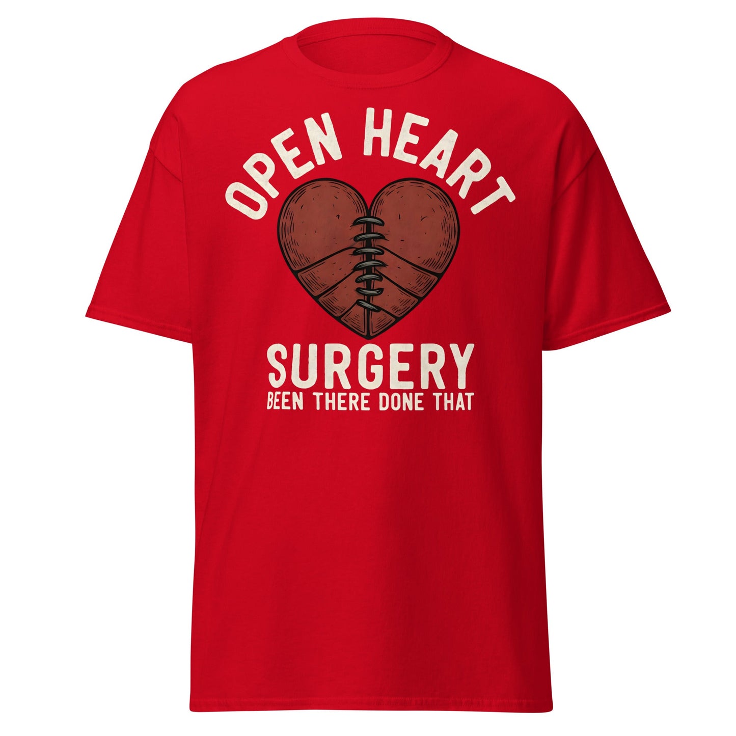 Open Heart Surgery Survivor T-Shirt - Recovery Gift Tee - Red - T-Shirts Online