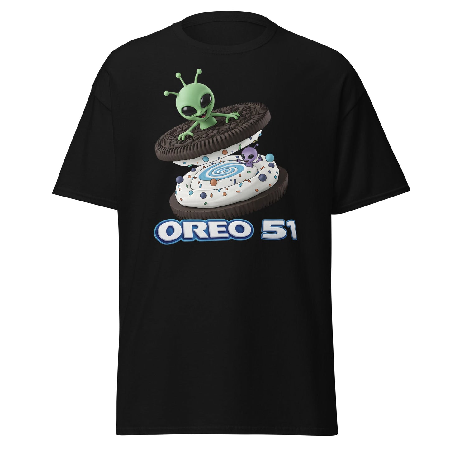 Oreo 51 Alien Cookie T-Shirt - Area 51 & UFO Fan Tee - Black - T-Shirts Online