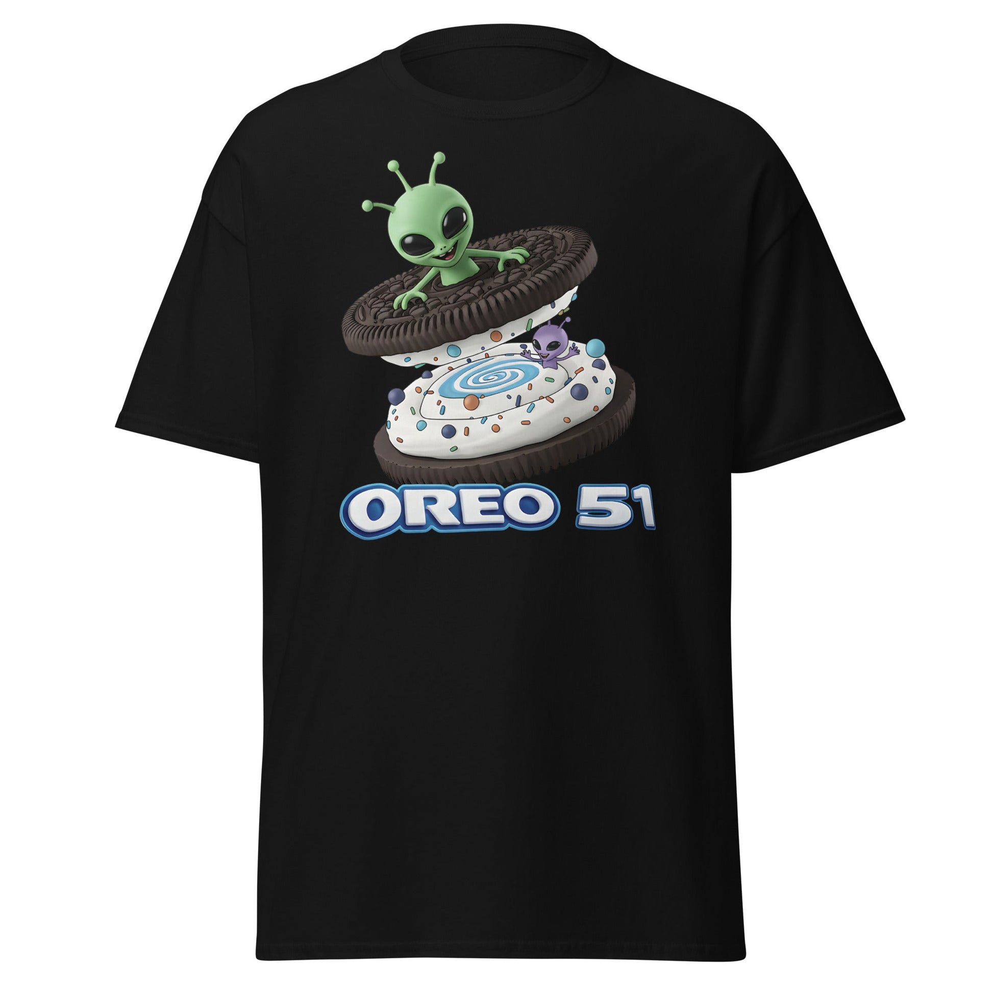 Oreo 51 Alien Cookie T-Shirt - Area 51 & UFO Fan Tee - Black - T-Shirts Online