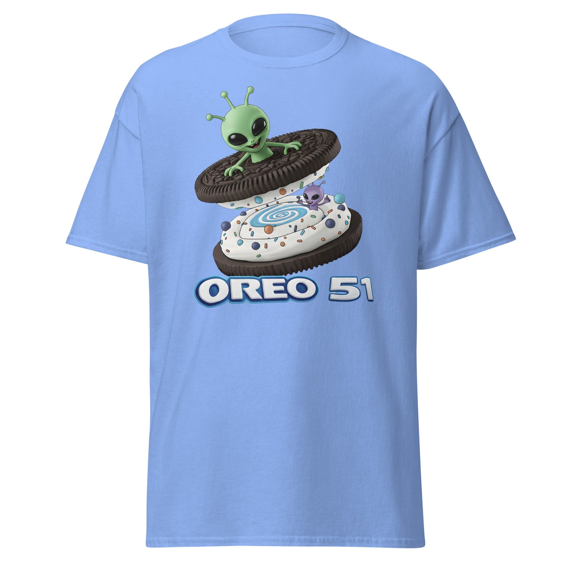 Oreo 51 Alien Cookie T-Shirt - Area 51 & UFO Fan Tee - Carolina Blue - T-Shirts Online