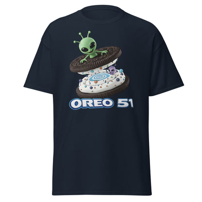 Oreo 51 Alien Cookie T-Shirt - Area 51 & UFO Fan Tee - Navy - T-Shirts Online