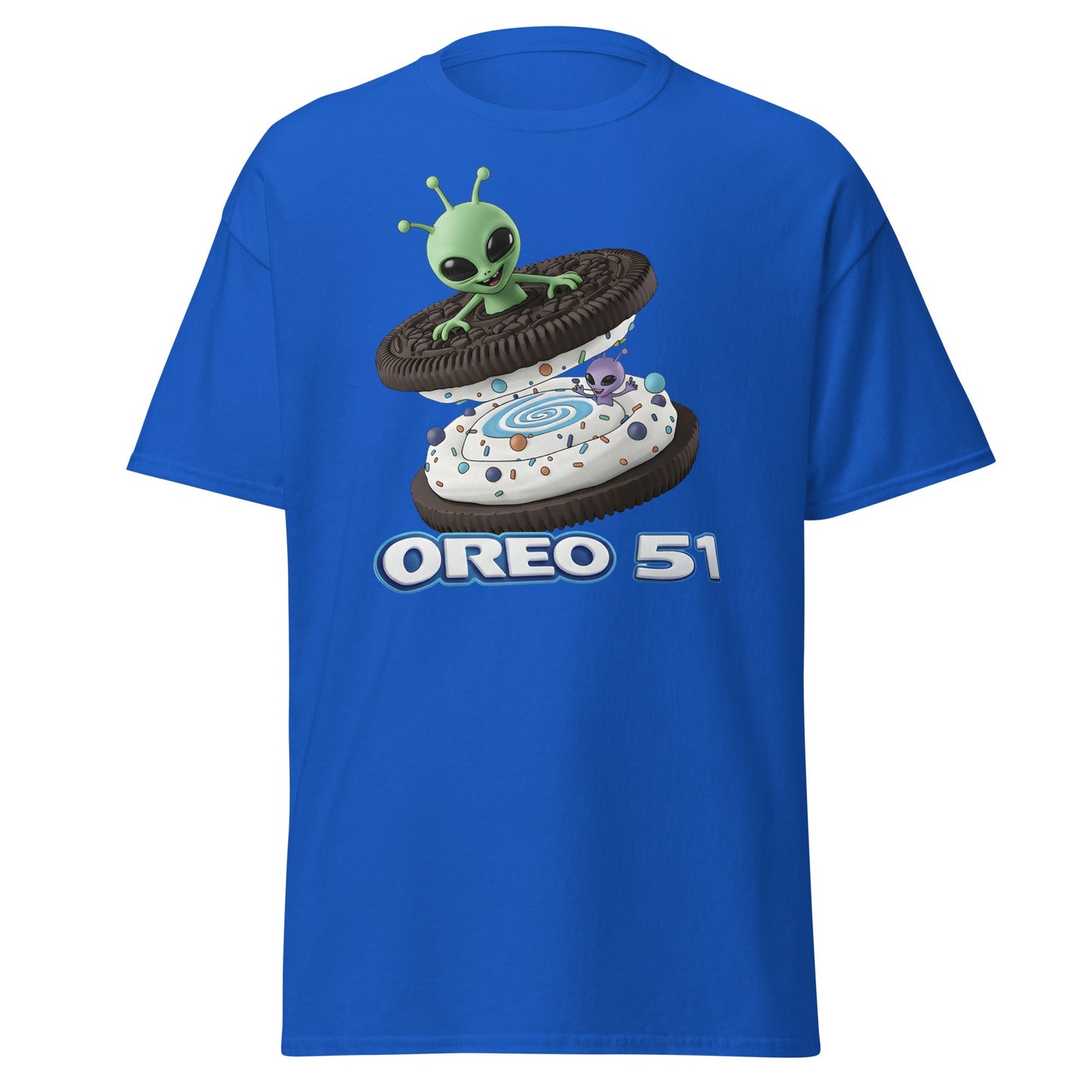 Oreo 51 Alien Cookie T-Shirt - Area 51 & UFO Fan Tee - Royal - T-Shirts Online