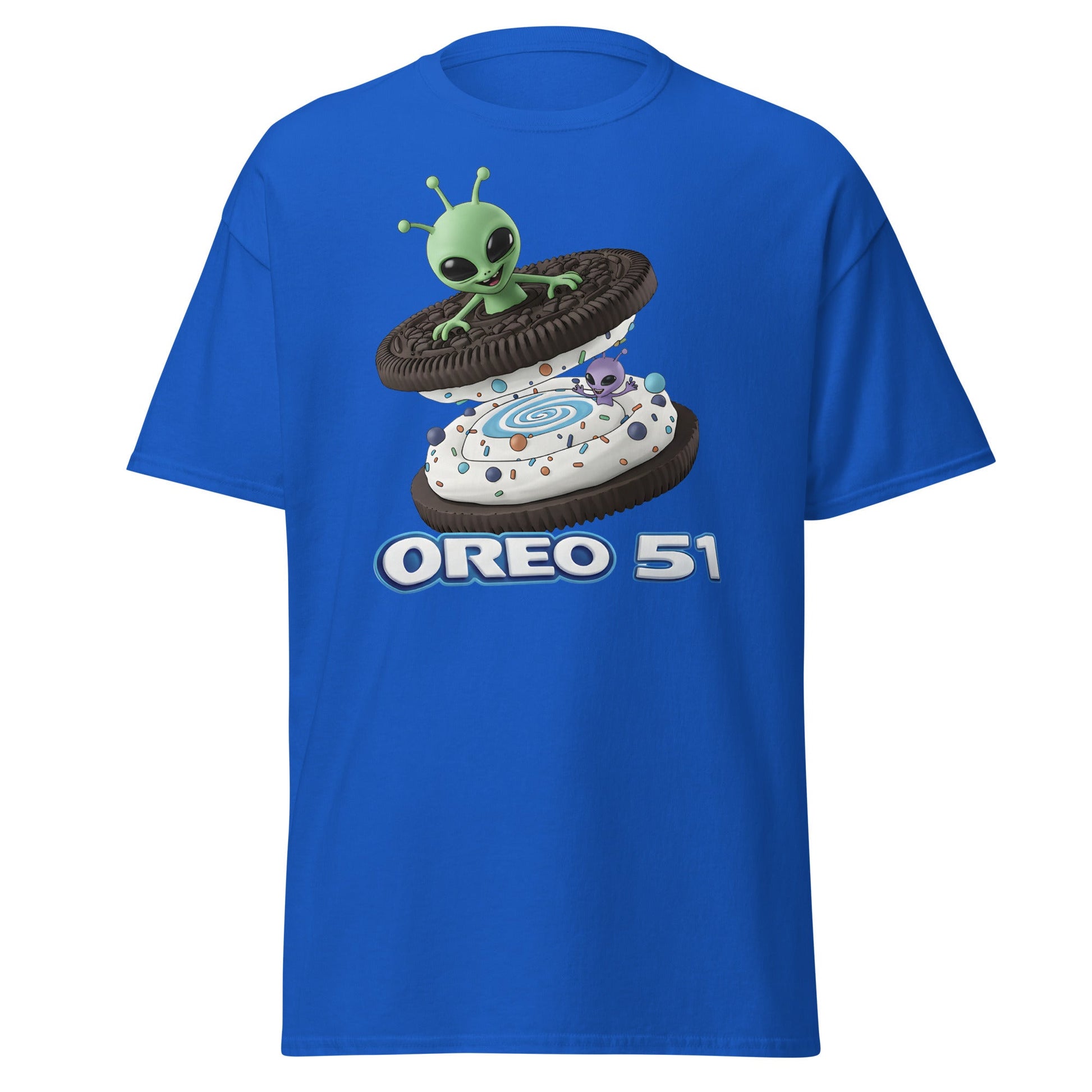Oreo 51 Alien Cookie T-Shirt - Area 51 & UFO Fan Tee - Royal - T-Shirts Online