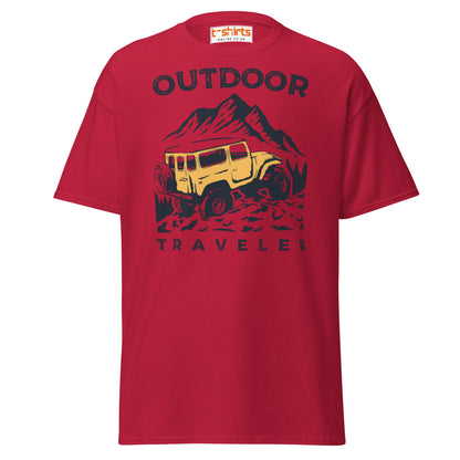 Outdoor Traveler T-Shirt | Adventure Off - Road Tee - Cardinal - T-Shirts Online