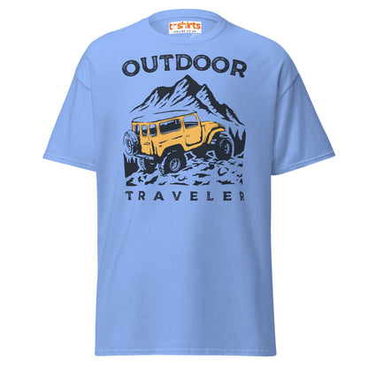 Outdoor Traveler T-Shirt | Adventure Off - Road Tee - Carolina Blue - T-Shirts Online