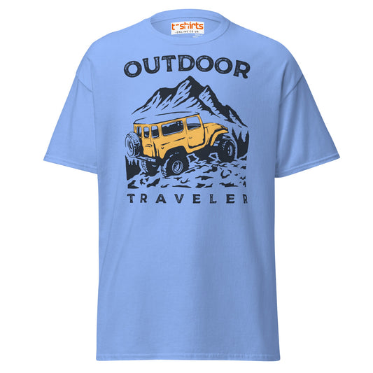 Outdoor Traveler T-Shirt | Adventure Off - Road Tee - Carolina Blue - T-Shirts Online