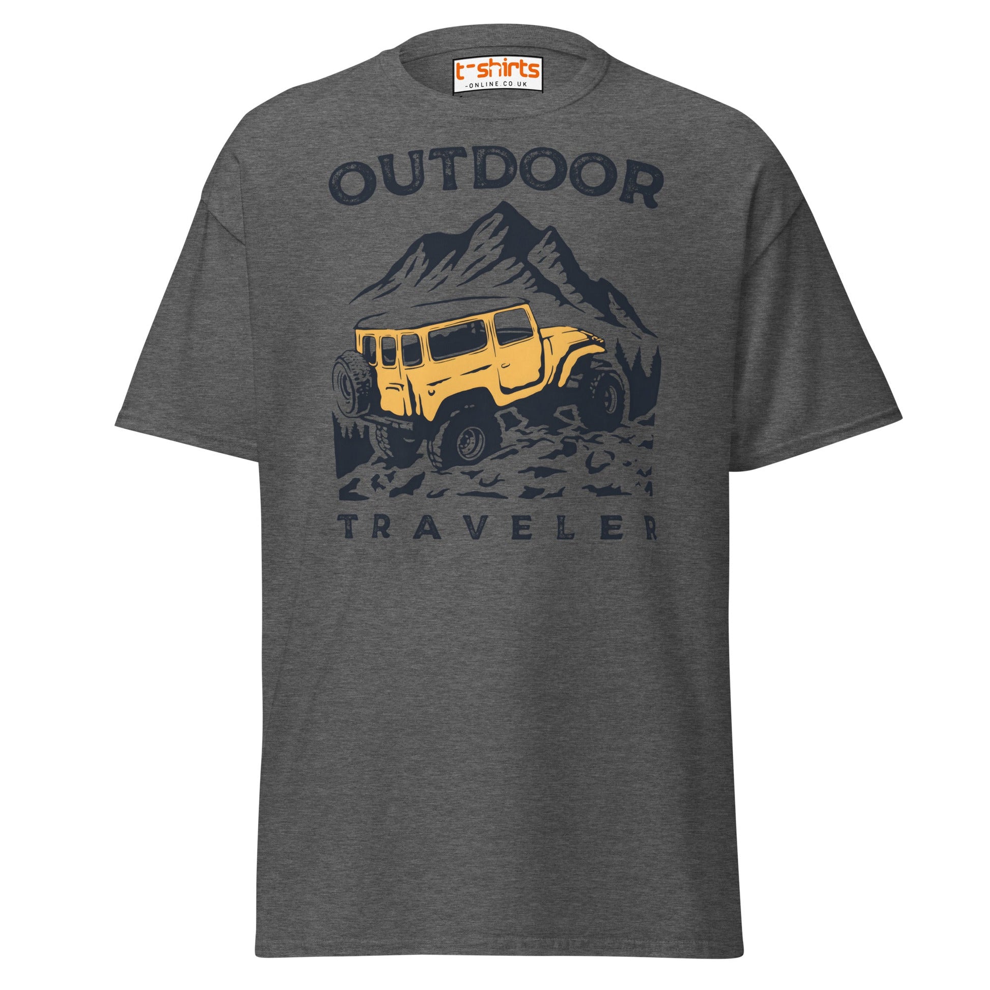Outdoor Traveler T-Shirt | Adventure Off - Road Tee - Dark Heather - T-Shirts Online