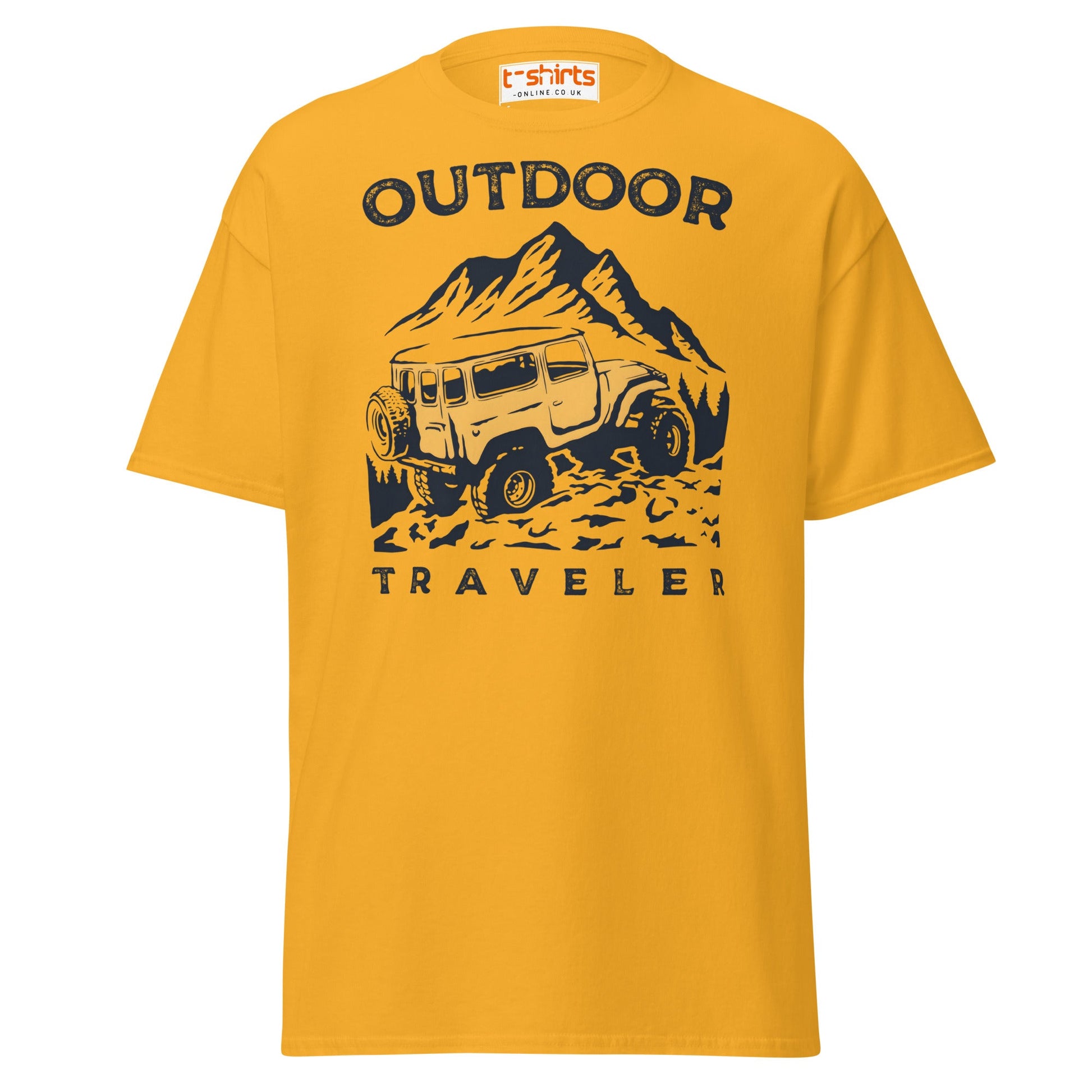Outdoor Traveler T-Shirt | Adventure Off - Road Tee - Gold - T-Shirts Online