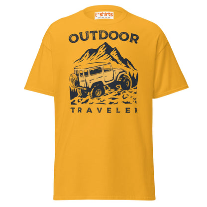 Outdoor Traveler T-Shirt | Adventure Off - Road Tee - Gold - T-Shirts Online
