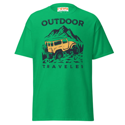 Outdoor Traveler T-Shirt | Adventure Off - Road Tee - Irish Green - T-Shirts Online