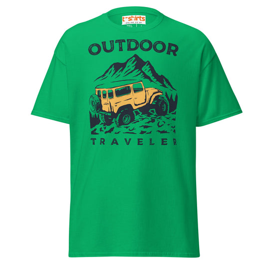 Outdoor Traveler T-Shirt | Adventure Off - Road Tee - Irish Green - T-Shirts Online